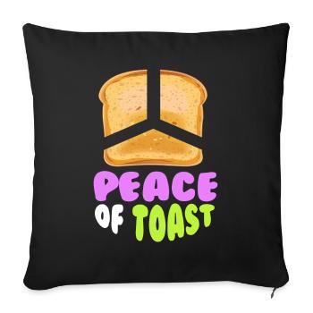 Paix de pain grillé Petit déjeuner toast - Housse de coussin décorative 45 x 45 cm - noir - Devant