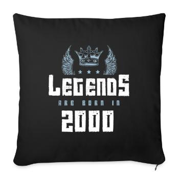 2000 legends born in - Sofa pillowcase 17,3'' x 17,3'' (45 x 45 cm) - black - Front