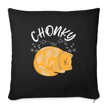 Cute Chonky Chonk Cat Lover Gift - Sofa pillowcase 17,3'' x 17,3'' (45 x 45 cm) - black - Front