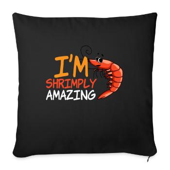 Crevettes étonnantes - Housse de coussin décorative 45 x 45 cm - noir - Devant