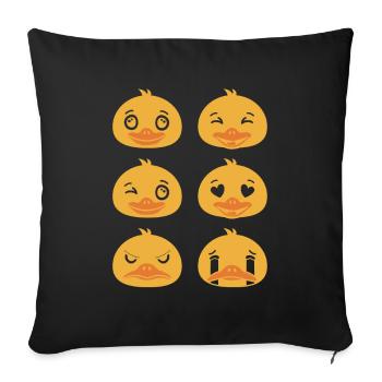 Visages de canards baigneurs Canards - Housse de coussin décorative 45 x 45 cm - noir - Devant