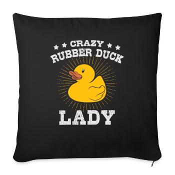 Rubber Duck Lady Squeaky Duck - Sofa pillowcase 17,3'' x 17,3'' (45 x 45 cm) - black - Front
