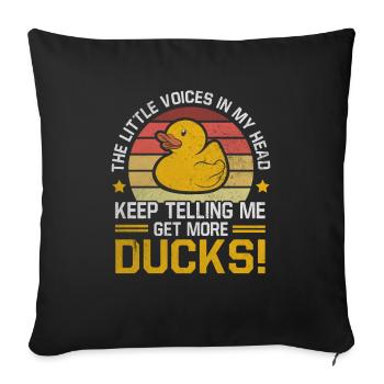 Canard grinçant Bain Canard Canard Canard Canards - Housse de coussin décorative 45 x 45 cm - noir - Devant