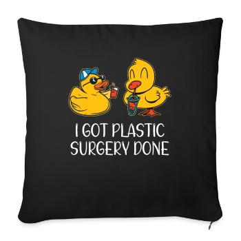 Canard grinçant Canard Canard Chirurgie Plastique Fait - Housse de coussin décorative 45 x 45 cm - noir - Devant