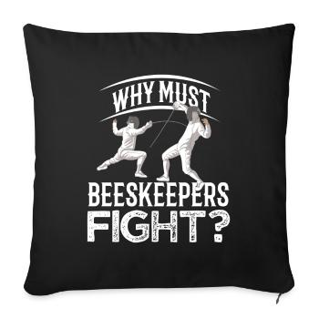 Beekeepers Fight Fencing Fencing Fencing - Sofa pillowcase 17,3'' x 17,3'' (45 x 45 cm) - black - Front
