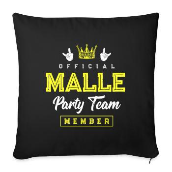 Malle Party Crew - Sofa pillowcase 17,3'' x 17,3'' (45 x 45 cm) - black - Front