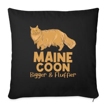 Maine Coon Bigger & Fluffier Domestic Cats Cats - Sofa pillowcase 17,3'' x 17,3'' (45 x 45 cm) - black - Front