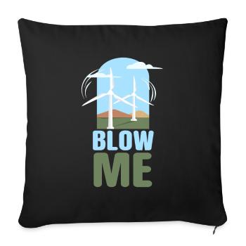 Blow Me Wind Power Wind Power - Sofa pillowcase 17,3'' x 17,3'' (45 x 45 cm) - black - Front