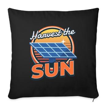 Harvest The Sun Solar Photovoltaic Sun - Sofa pillowcase 17,3'' x 17,3'' (45 x 45 cm) - black - Front