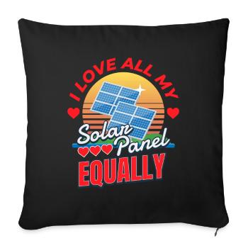 Love My Solar Panel Photovoltaic Sun - Sofa pillowcase 17,3'' x 17,3'' (45 x 45 cm) - black - Front