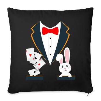 Zauberer Kostüm Zauberer - Sofakissenbezug 45 x 45 cm - Schwarz - Vorne