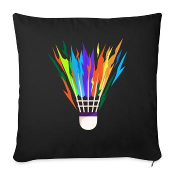 Badminton Ball Badminton Badminton Badminton - Sofa pillowcase 17,3'' x 17,3'' (45 x 45 cm) - black - Front
