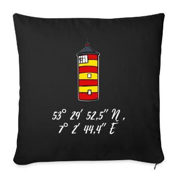 Leuchtturm Pilsum Krummhörn Koordinaten - Sofakissenbezug 45 x 45 cm - Schwarz - Vorne