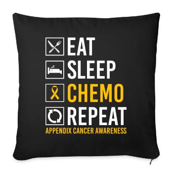 Annexe Cancer Manger Sommeil Chimio Répéter Gesc - Housse de coussin décorative 45 x 45 cm - noir - Devant