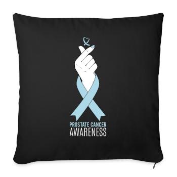 Prostate Cancer Kpop Finger Heart Gift - Sofa pillowcase 17,3'' x 17,3'' (45 x 45 cm) - black - Front