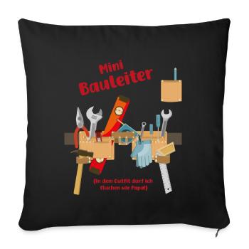 Bauleiter Werkzeuggürtel Kinder Handwerker - Sofakissenbezug 45 x 45 cm - Schwarz - Vorne