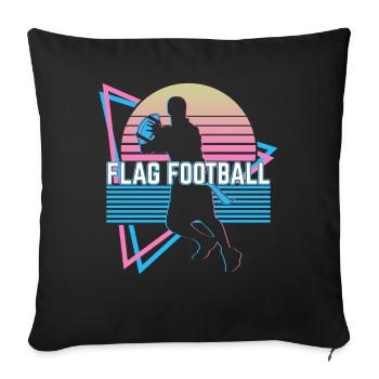 Joueur de flag-football Vaporwave Esthétique Gesch - Housse de coussin décorative 45 x 45 cm - noir - Devant