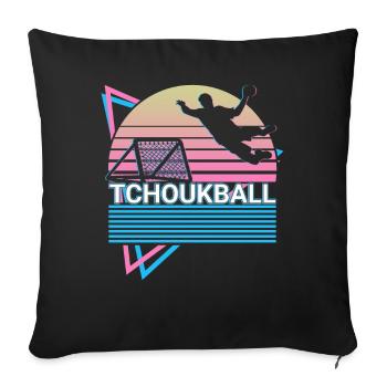 Tchoukball Vaporwave Esthétique Rétro Cadeau - Housse de coussin décorative 45 x 45 cm - noir - Devant