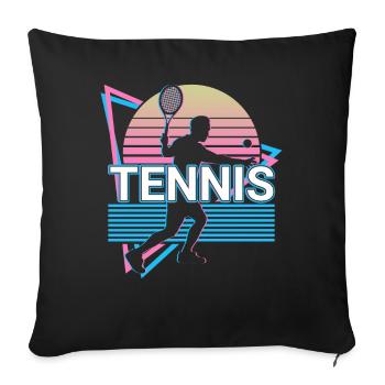 Joueur de tennis Vaporwave Esthétique Retro-Geschen - Housse de coussin décorative 45 x 45 cm - noir - Devant