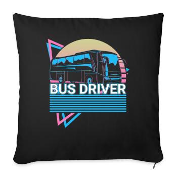 Bus drivers Bus ride Vaporwave Aesthetic Sound - Sofa pillowcase 17,3'' x 17,3'' (45 x 45 cm) - black - Front