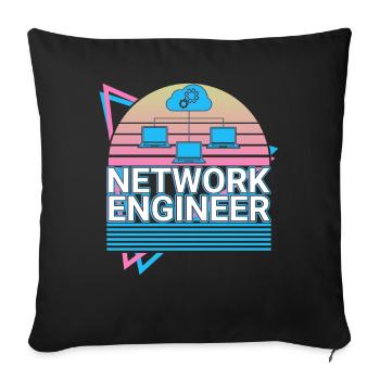 Network Engineer Vaporwave Aesthetic Retro-Ges - Sofa pillowcase 17,3'' x 17,3'' (45 x 45 cm) - black - Front
