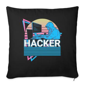 Hacker Coding Programmer Vaporwave Aesthetic - Sofa pillowcase 17,3'' x 17,3'' (45 x 45 cm) - black - Front