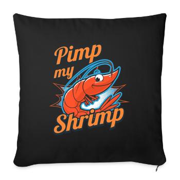 Pimp My Shrimp Crevettes Fruits de mer Crevettes - Housse de coussin décorative 45 x 45 cm - noir - Devant