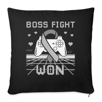 Brain Cancer Awareness Boss Fight Won Gamer - Sofa pillowcase 17,3'' x 17,3'' (45 x 45 cm) - black - Front