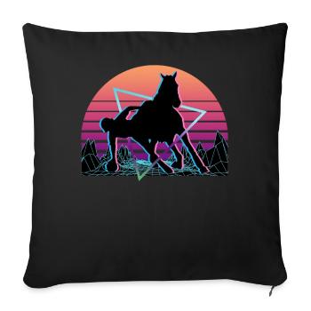 Horseball Vaporwave Aesthetic Retro - Sofa pillowcase 17,3'' x 17,3'' (45 x 45 cm) - black - Front