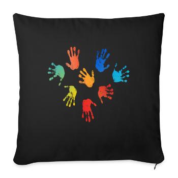 Finger Colors Kids HandPrint - Housse de coussin décorative 45 x 45 cm - noir - Devant