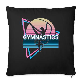Gymnastics Retro Gift - Sofa pillowcase 17,3'' x 17,3'' (45 x 45 cm) - black - Front