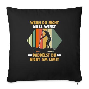 Sup Stand Up Paddle Design Sup Board Paddeln - Housse de coussin décorative 45 x 45 cm - noir - Devant