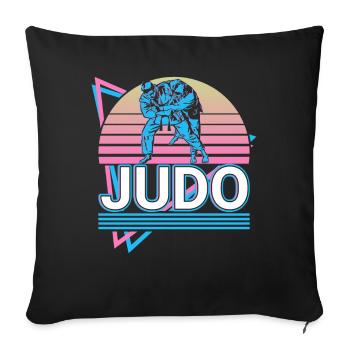 Judo Retro Gift - Sofa pillowcase 17,3'' x 17,3'' (45 x 45 cm) - black - Front