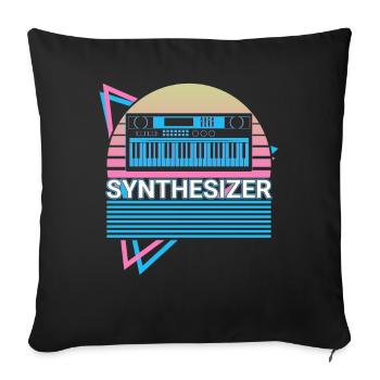 Synthesizer Retro Gift - Sofa pillowcase 17,3'' x 17,3'' (45 x 45 cm) - black - Front