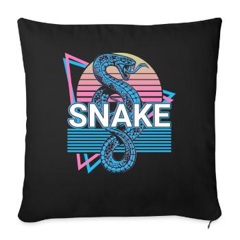 Cadeau rétro serpent - Housse de coussin décorative 45 x 45 cm - noir - Devant