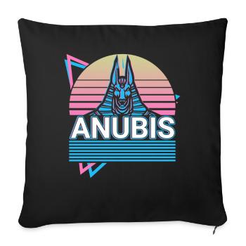 Anubis Dieu Égyptien Egypte Cadeau - Housse de coussin décorative 45 x 45 cm - noir - Devant