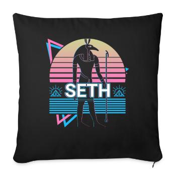 Seth Ägyptischer Gott Ägypten Geschenk - Sofakissenbezug 45 x 45 cm - Schwarz - Vorne