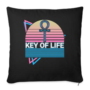 Egyptian Anhk Keys of Life Gift - Sofa pillowcase 17,3'' x 17,3'' (45 x 45 cm) - black - Front