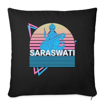Saraswati Hindu Goddess Hindu Mythology Gift - Sofa pillowcase 17,3'' x 17,3'' (45 x 45 cm) - black - Front