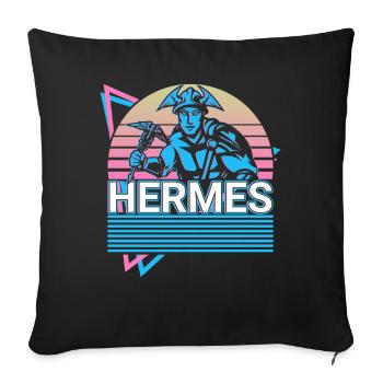 Hermes Greek God of Speed Gesch - Sofa pillowcase 17,3'' x 17,3'' (45 x 45 cm) - black - Front