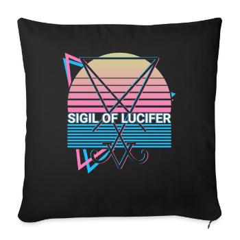 Sceau de Lucifer Magie Occulte Symbo Satanique - Housse de coussin décorative 45 x 45 cm - noir - Devant