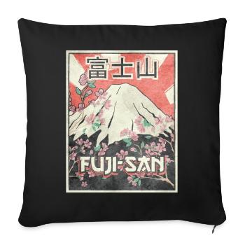 Mt Fuji Fujiyama Fuji San Japanese Aesthetic - Sofa pillowcase 17,3'' x 17,3'' (45 x 45 cm) - black - Front
