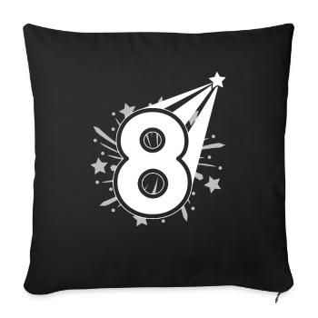 8 years old 8th birthday party number 8 - Sofa pillowcase 17,3'' x 17,3'' (45 x 45 cm) - black - Front