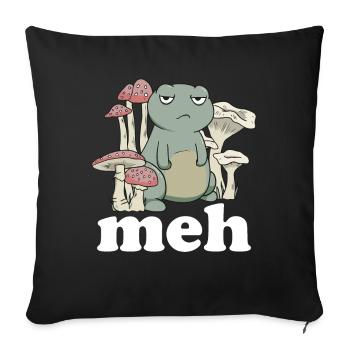 Funny Frog Meh Gift - Sofa pillowcase 17,3'' x 17,3'' (45 x 45 cm) - black - Front