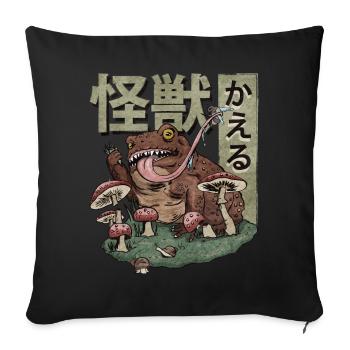 Cottagecore Aesthetic Kaiju Frog Mushrooms Geschen - Sofa pillowcase 17,3'' x 17,3'' (45 x 45 cm) - black - Front