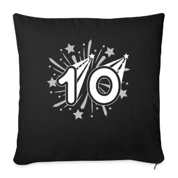 10 years old 10th birthday party number 10 - Sofa pillowcase 17,3'' x 17,3'' (45 x 45 cm) - black - Front