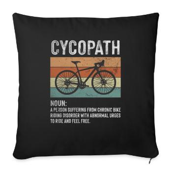 Cycopath Vintage Fahrradfahrer Fahrrad Geschenk - Sofakissenbezug 45 x 45 cm - Schwarz - Vorne