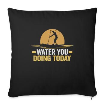 Sup Stand Up Paddle Design Sup Board Paddeln - Housse de coussin décorative 45 x 45 cm - noir - Devant