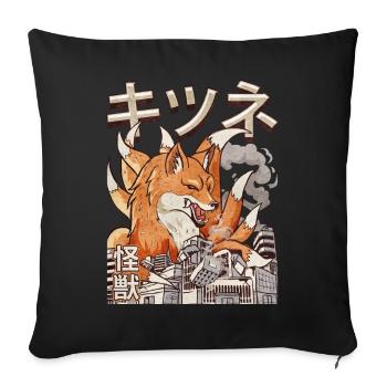 Kaiju Kitsune Nine-tailed Fox Japanese Ge - Sofa pillowcase 17,3'' x 17,3'' (45 x 45 cm) - black - Front