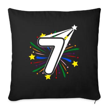 7 years old 7th birthday party number 7 - Sofa pillowcase 17,3'' x 17,3'' (45 x 45 cm) - black - Front